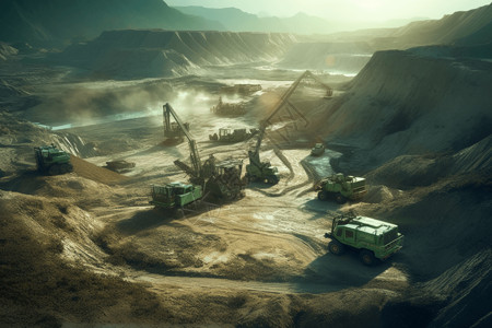 矿场施工背景图片