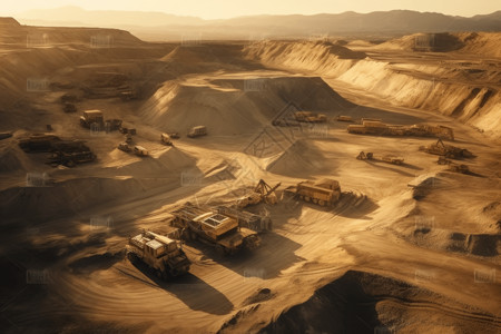 矿场工程设备背景图片