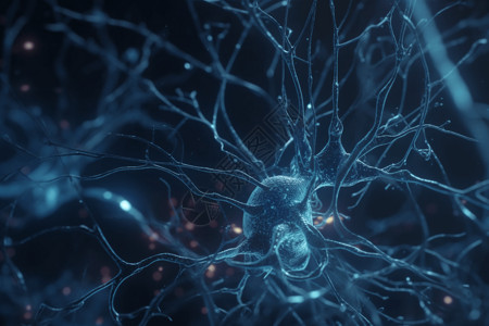 大脑神经元神经元传输的透视图背景