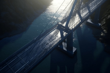 空中的悬索桥图片