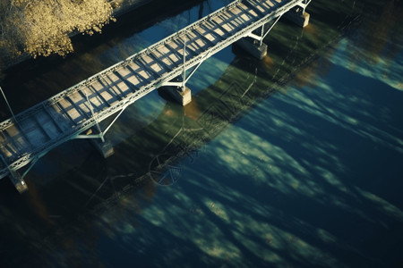 水面的桥梁反射图片