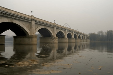 河流上的大桥梁图片