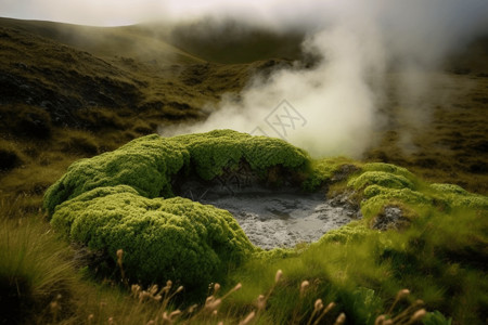 升腾热带植物背景