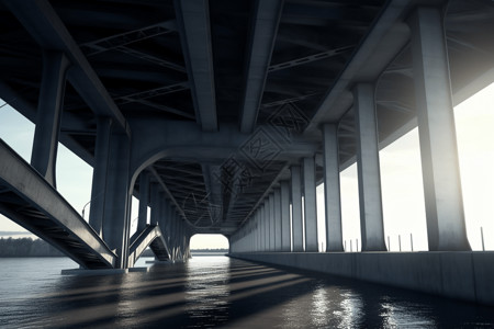 公路桥的桥墩图片