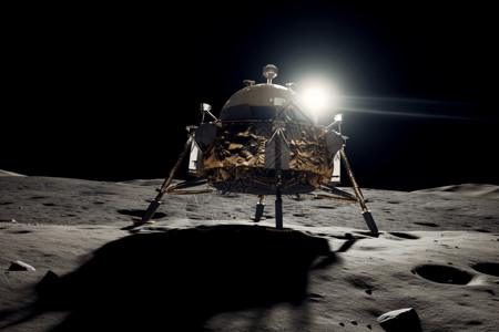 月球地面的着陆器图片