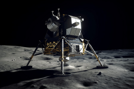 月球山地的着陆器清图片