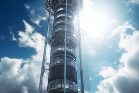 未来的太空电梯背景图片