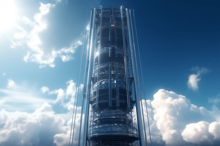 高耸的云仰望高耸的太空电梯设计图片
