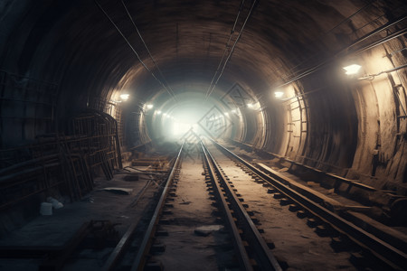 在建铁路隧道视图背景图片