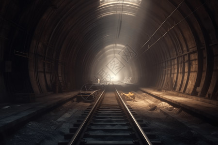 铁路漆黑的隧道背景图片