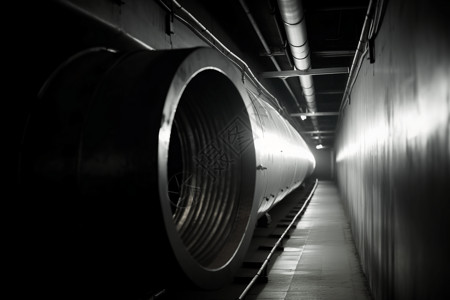 隧道通风的管道高清图片
