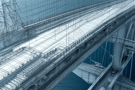 桥梁工程设计的图纸高清图片