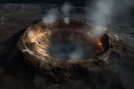 破火山口有岩浆的火山口设计图片