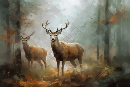 森林野生动物背景图片