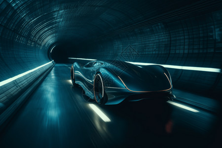 隧道里的自动驾驶汽车图片