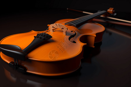 空头箱素材浅色木制小提琴背景
