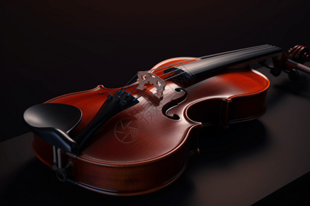 空头箱素材深色木制小提琴背景