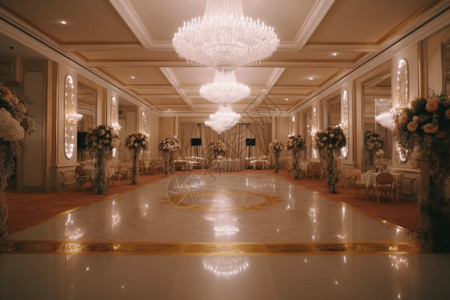 奢华的宴会大厅背景图片