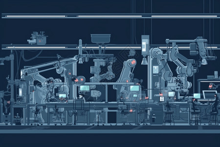 机械臂组装计算机背景图片