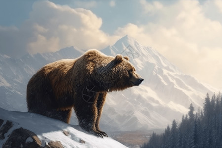 熊大素材寒冷的北极熊背景