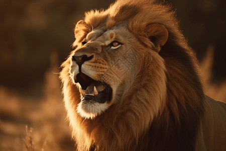 雄伟的狮子咆哮的狮子高清图片