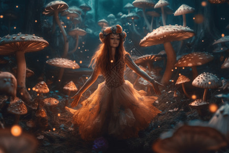 发光的蘑菇背景图片
