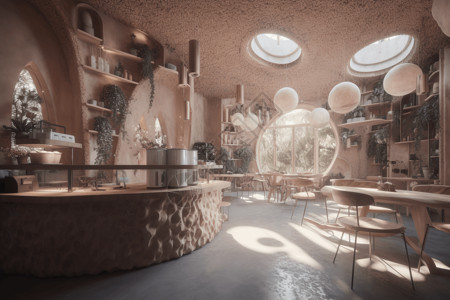 梦幻圆形素材一个梦幻的咖啡馆背景