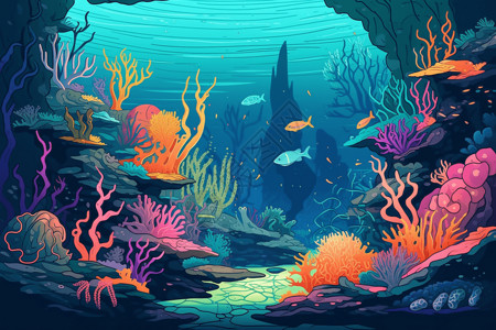 卡通海底世界图片