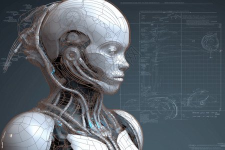 设计未来机器人角色背景图片