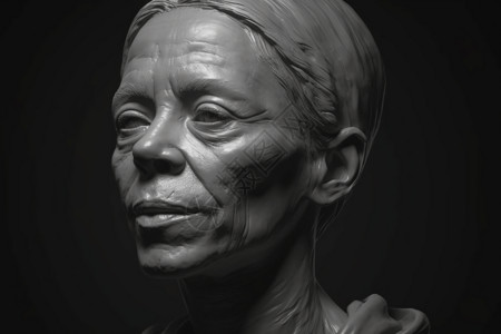 人脸模型苍老的女子肖像插画