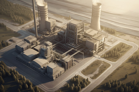 煤气化电厂建筑背景图片