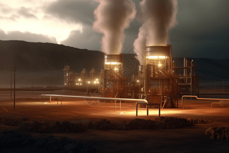 地热发电厂的蒸汽图片