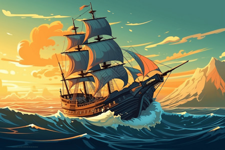 海盗船背景图片