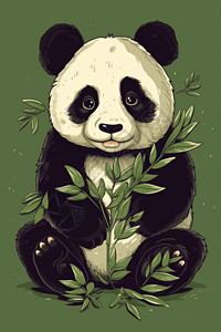 吃着竹笋的熊猫背景图片