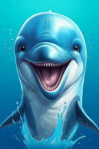 带着微笑的海豚背景图片