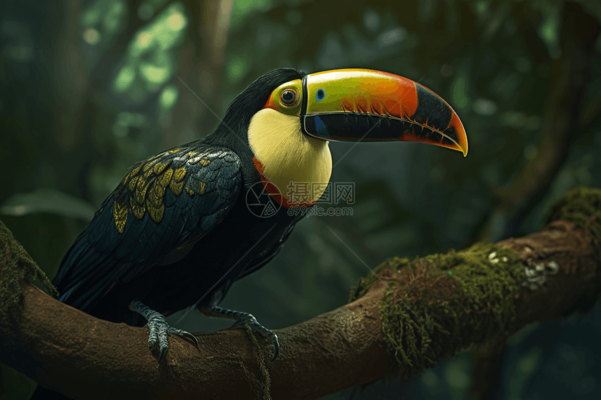 雨林里的巨嘴鸟图片