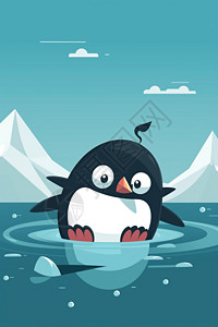 企鹅滑冰背景图片