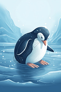 滑冰的企鹅图片
