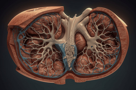 肝脏内部结构背景图片