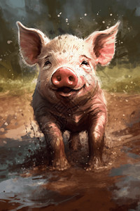 胖乎乎的小猪背景图片