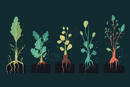 植物在土里生长背景图片
