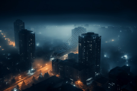 雾蒙蒙的城市背景图片