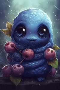 可爱的蓝莓美味的怪物高清图片