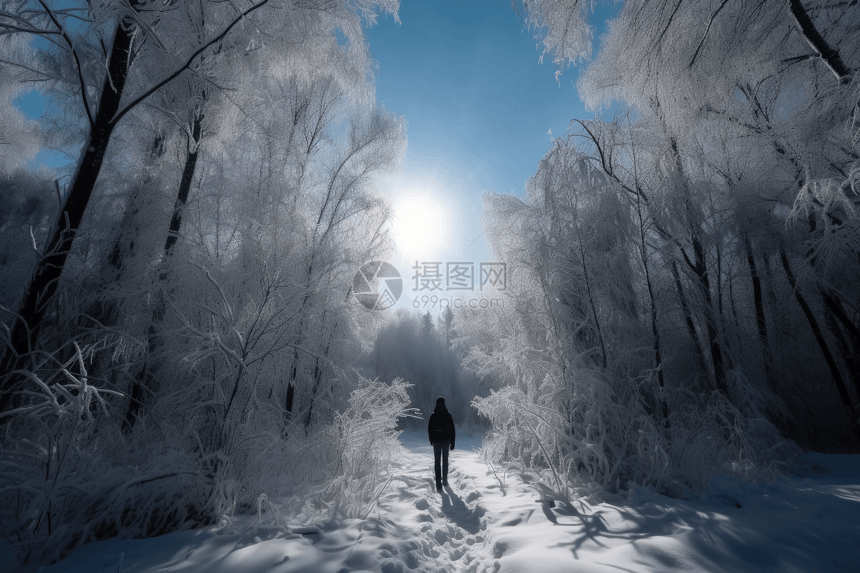 雪白的森林图片