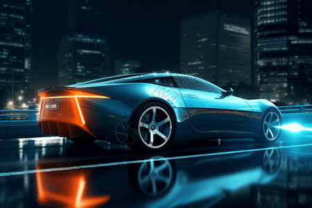 未来科技感电动跑车背景图片