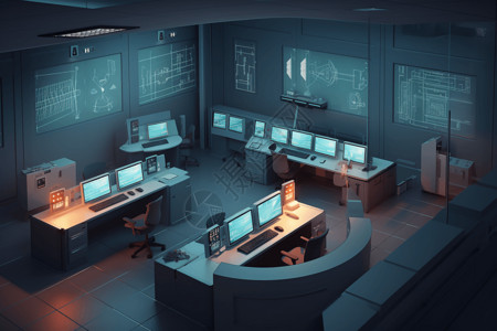 科技数据控制室背景图片