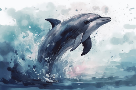 海豚在游泳图片