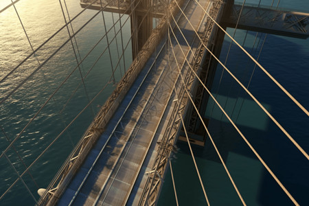 海上额悬索桥背景图片