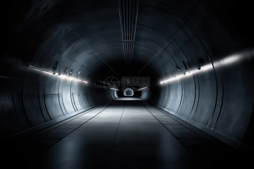 漆黑无人的隧道图片