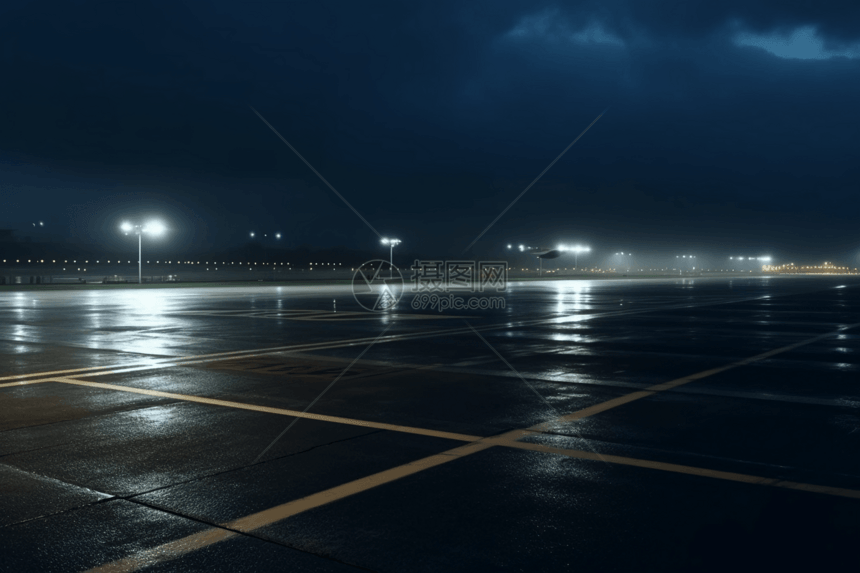 漆黑机场的跑道图片